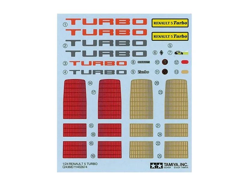 Renault 5 Turbo 1/24 Kit di Montaggio Tamiya