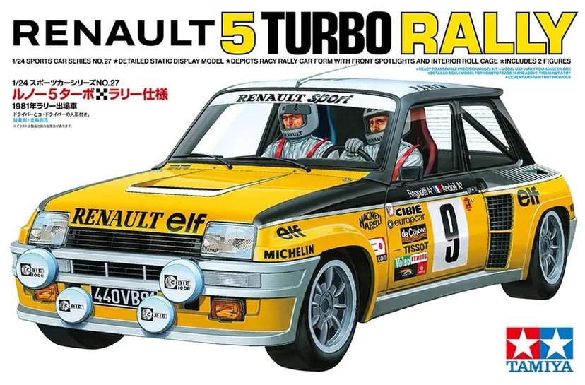 Renault 5 Turbo Rally 1/24 Kit di Montaggio Tamiya