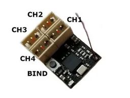 RC KEY KEY-10487-2 - Micro 2.4GHz T-FHSS SR 4 Channel Receiver Tower Antenna RX (Futaba Compatible)