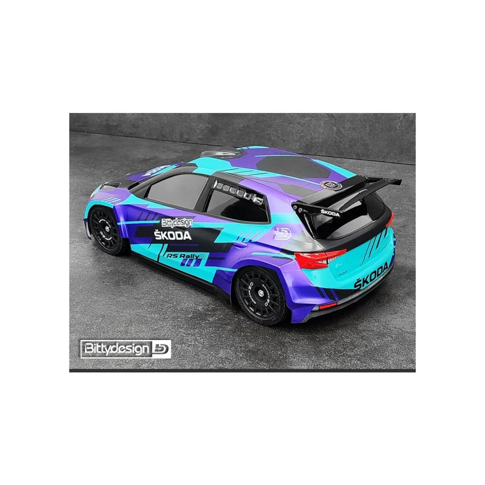 Carrozzeria SKODA Fabia RS Rally2 1/10 Bittydesign 190mm LightWeight 0,8mm Trasparente