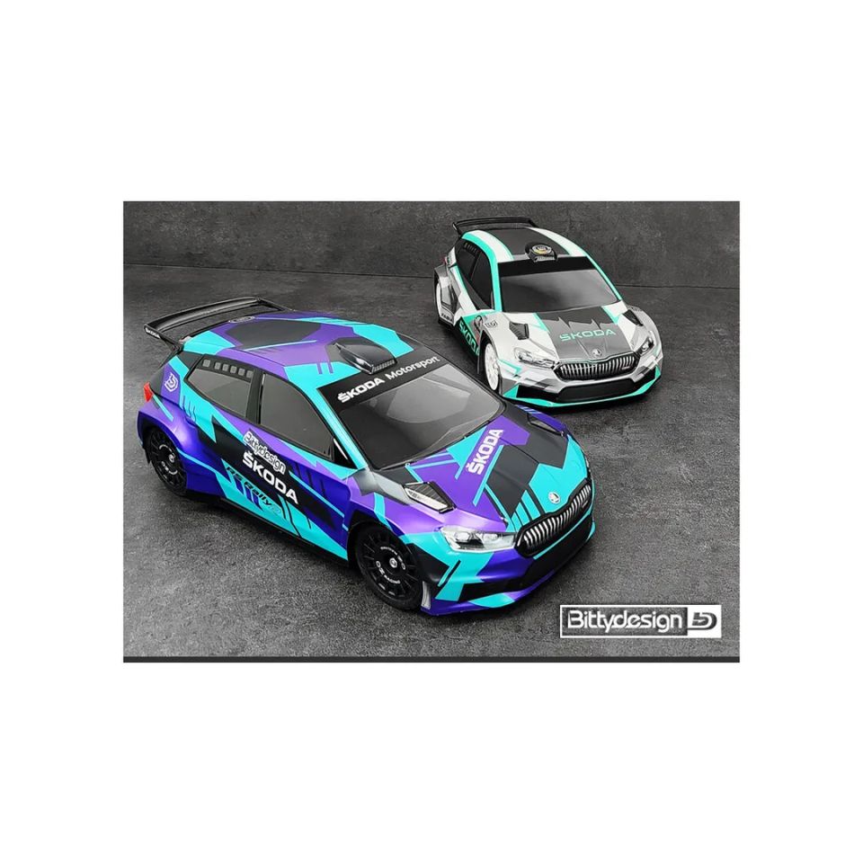 Carrozzeria SKODA Fabia RS Rally2 1/10 Bittydesign 190mm LightWeight 0,8mm Trasparente