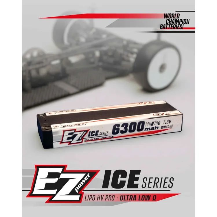 Ezpower Lipo 6300mah ULCG 7,6v 2s 140/70c HV PRO Ice Series - 5mm
