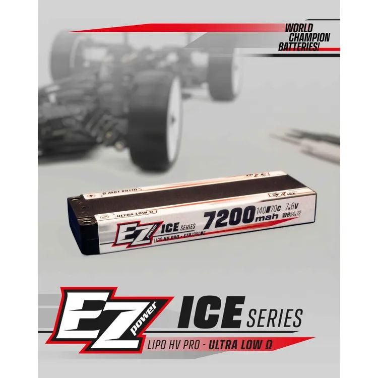 Ezpower Lipo 7200mah ULCG 7,6v 2s 140/70c HV PRO Ice Series - 5mm