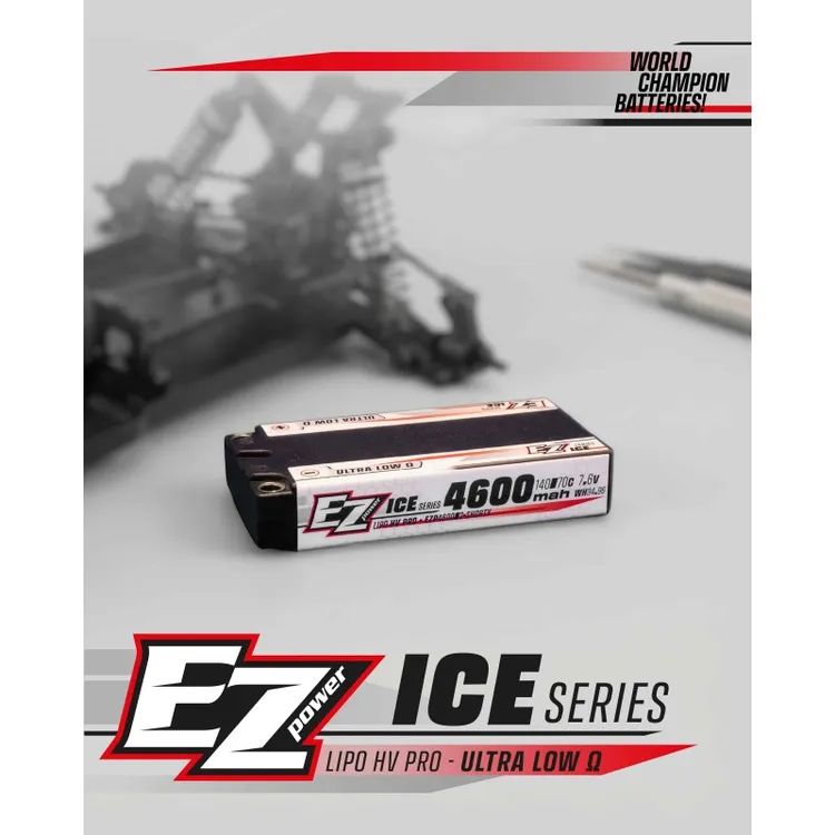 Ezpower Lipo 4600mah ULCG Shorty 7,6v 2s 140/70c HV PRO Ice Series - 5mm