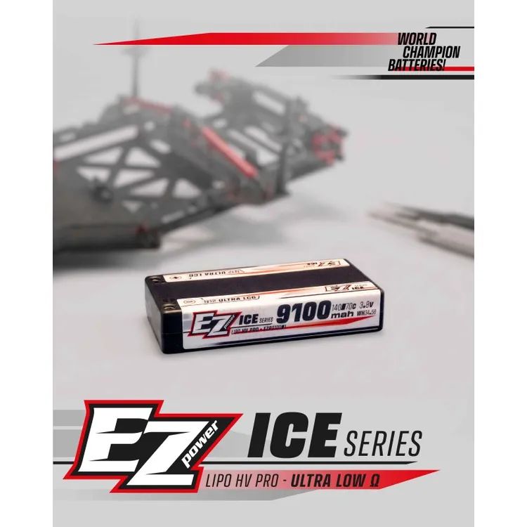 Ezpower Lipo 9100mah 1:12 Spec 3,8v 1s 140/70c HV PRO Ice Series - 4mm