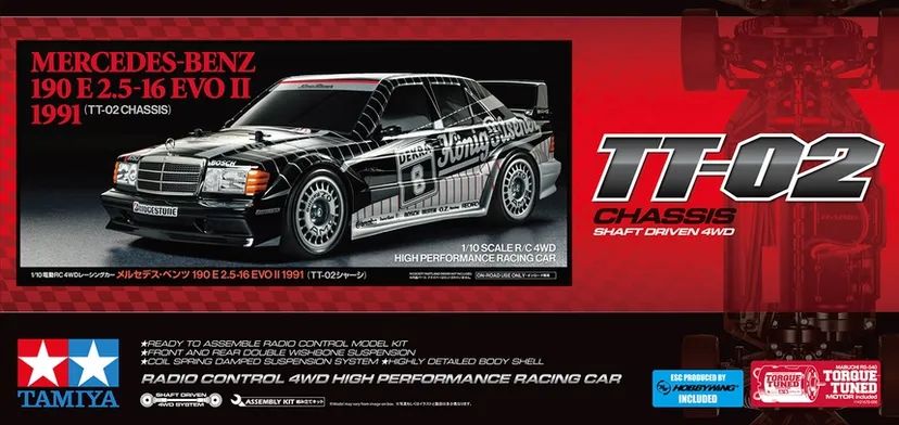 Mercedes-Benz 190 E 2.5-16 EVO II 1991 TT-02 Tamiya