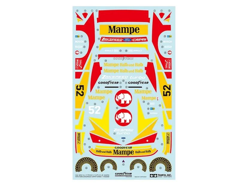 1978 Ford Zakspeed Capri Turbo 1/24 Kit di Montaggio Tamiya