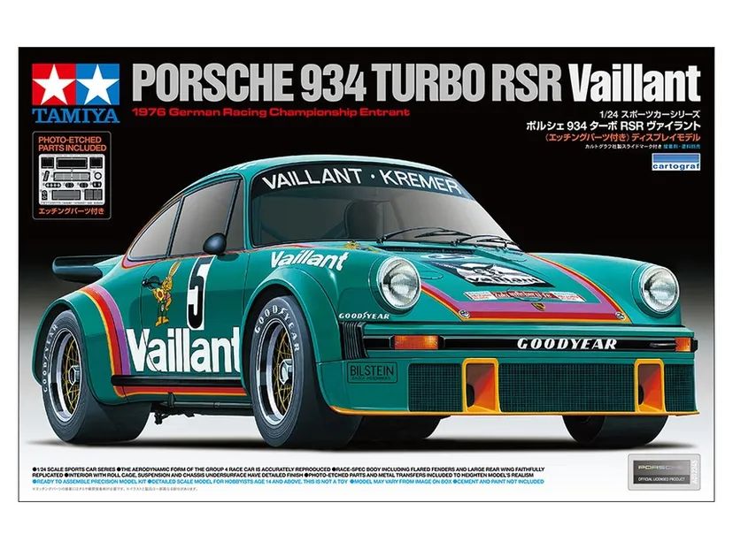 Porsche 934 Turbo RSR Vaillant 1/24 Kit di Montaggio Tamiya
