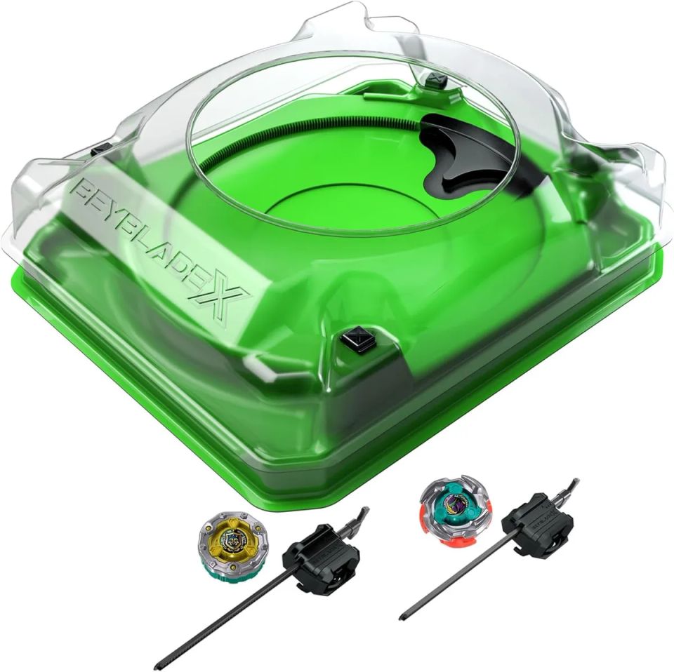 Beyblade X - Sneak Attack Battle Set (1 Arena Beystadium, 2 Trottole, 2 Lanciatori)
